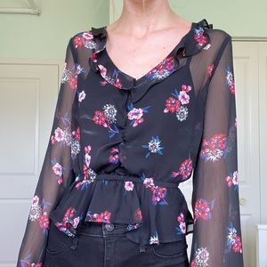 Floral peplum blouse (Express)